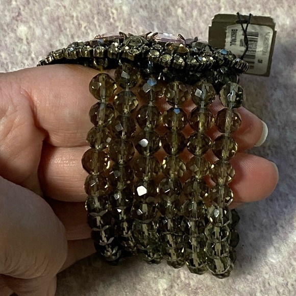 NORDSTROM Rhinestone Flower Multi Strand Beaded Stretch Bracelet, One Size - Picture 4 of 11